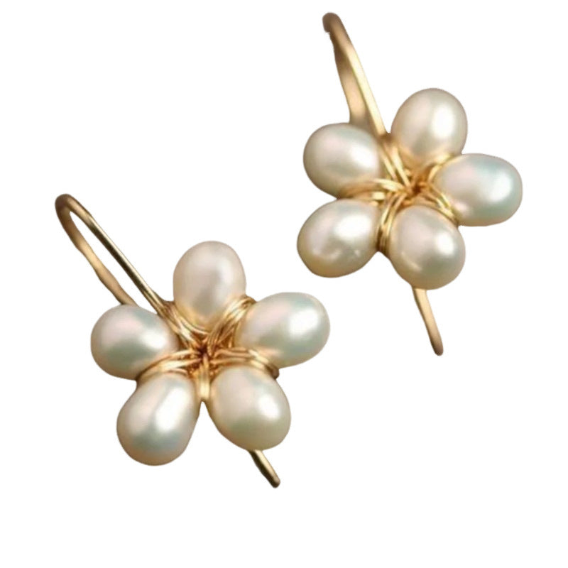 Flower Shape Pearl Earrings