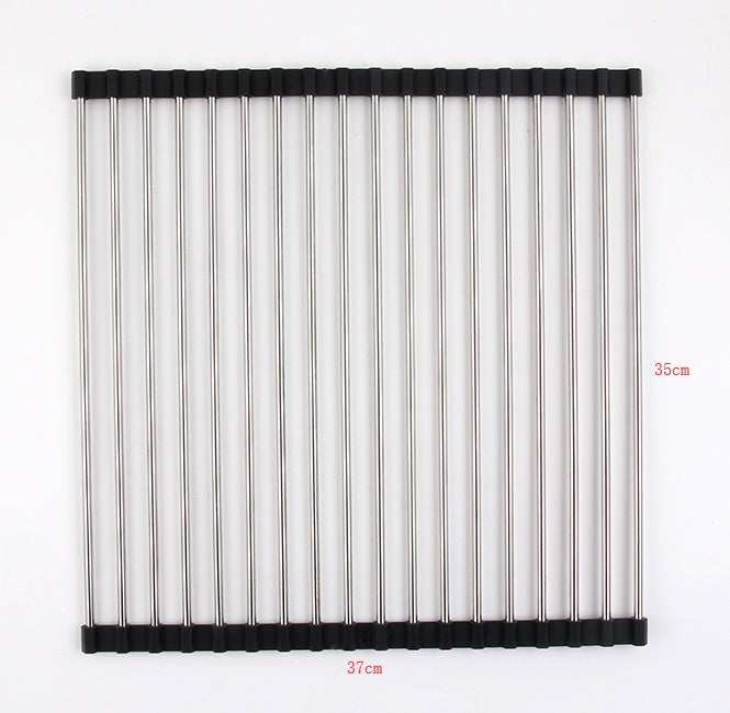 Folding Drain Sink Rack-Black