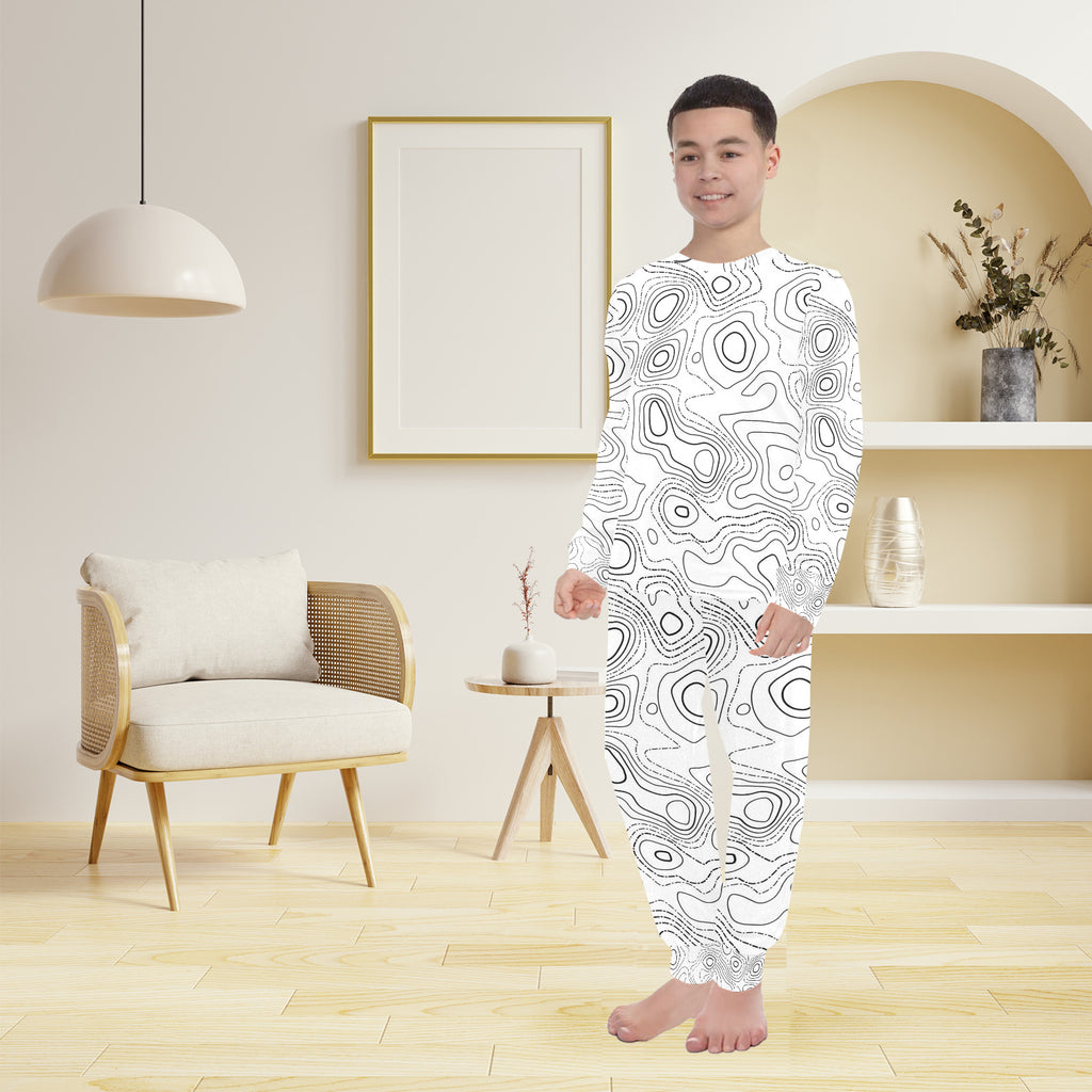 Crew Neck Long Pajama Set (Sets 18)