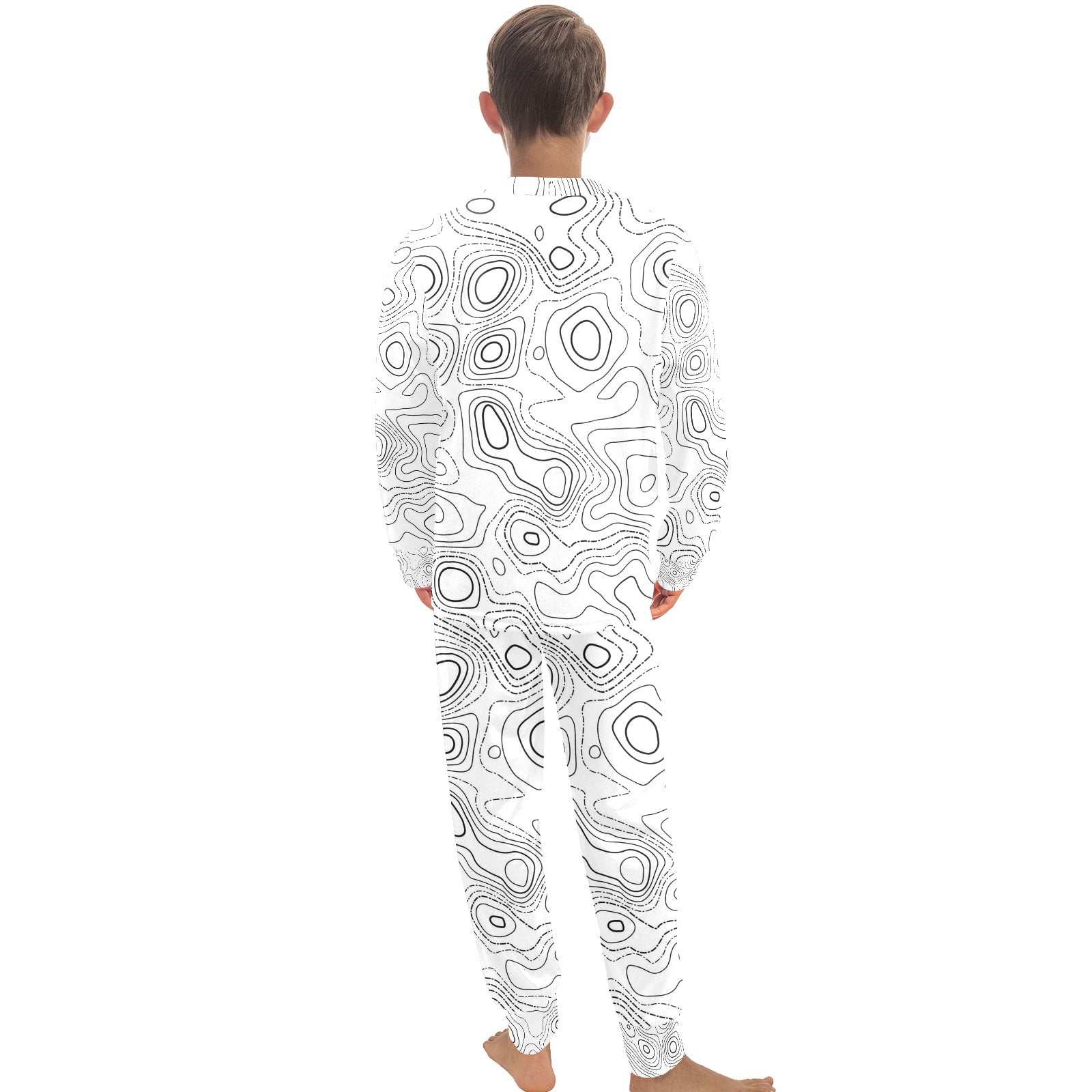Crew Neck Long Pajama Set (Sets 18)