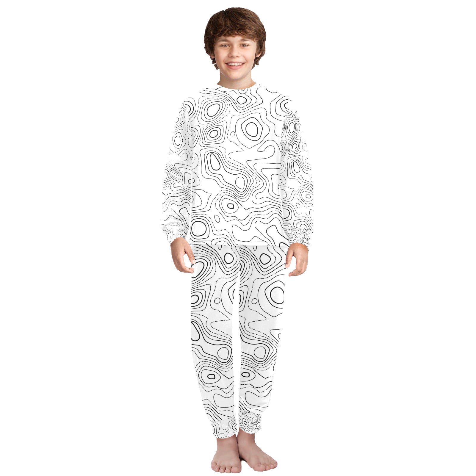 Crew Neck Long Pajama Set (Sets 18)