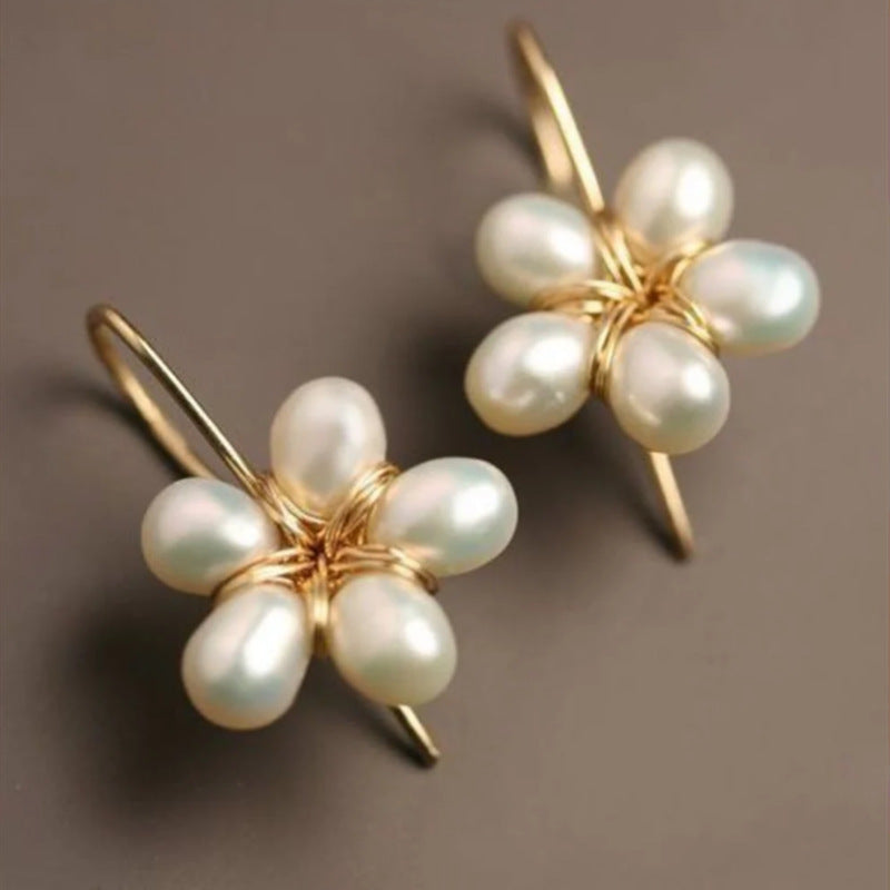 Flower Shape Pearl Earrings