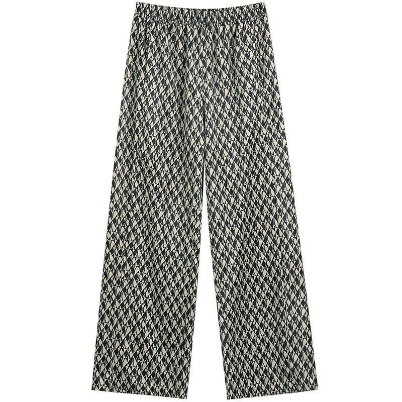 Graphic Print High Waist Casual Wide Leg Pants