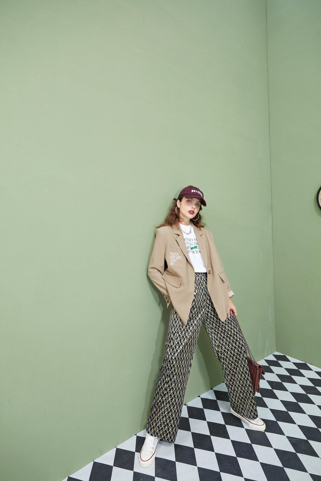 Graphic Print High Waist Casual Wide Leg Pants